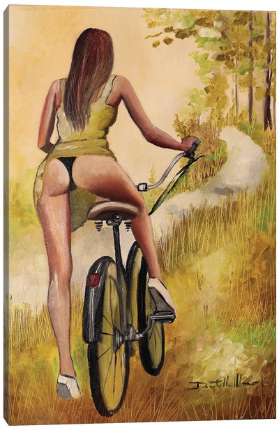 My New Bike Is Formidable Canvas Art Print - Lingerie Art