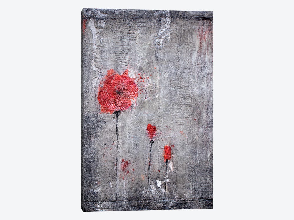 Poppies And Cement by Donatella Marraoni 1-piece Canvas Print