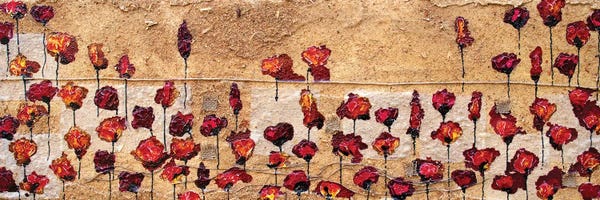 Donatella Marraoni: Poppies Oizzontale Segatura by Donatella Marraoni
