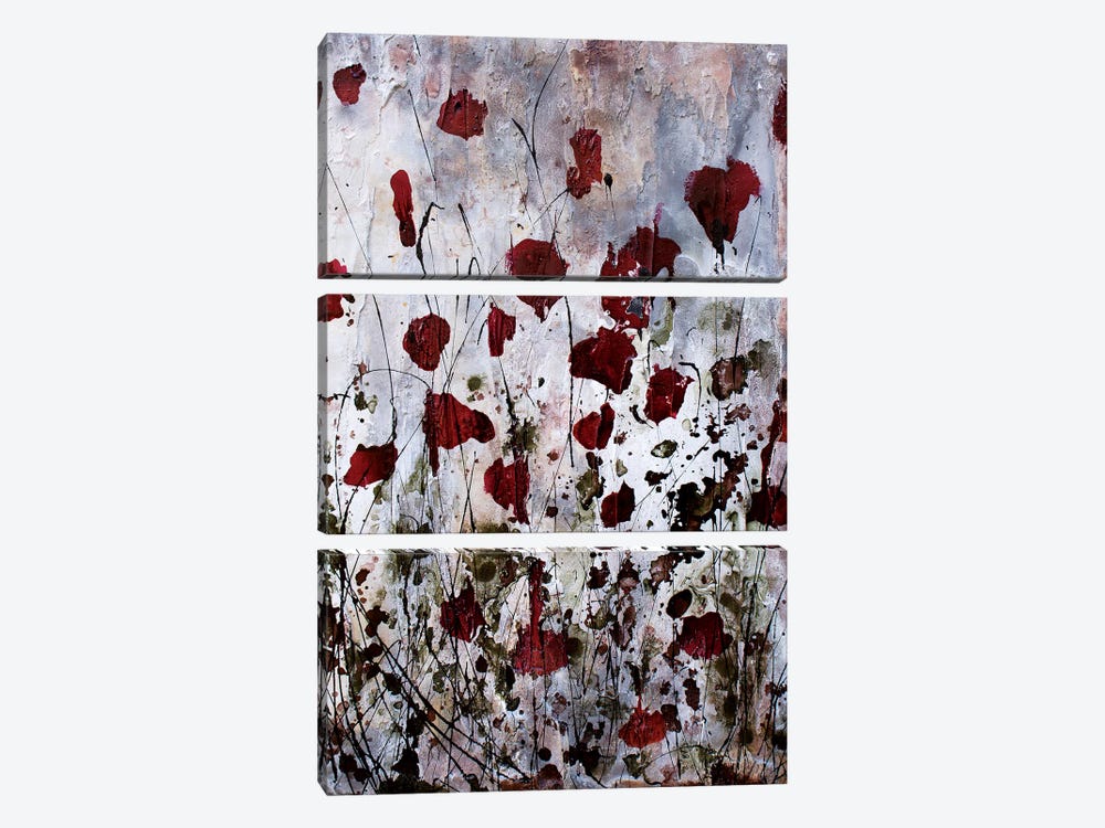 Poppies, Red Flowers by Donatella Marraoni 3-piece Canvas Art Print