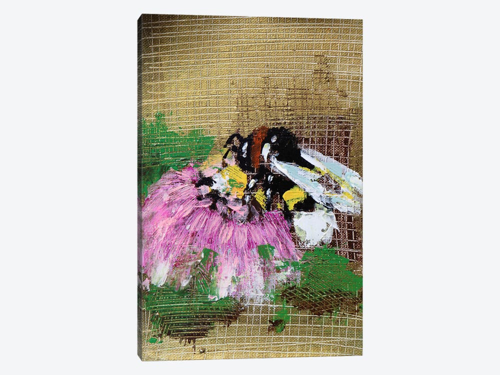 Bee And Pinl Flower by Donatella Marraoni 1-piece Art Print