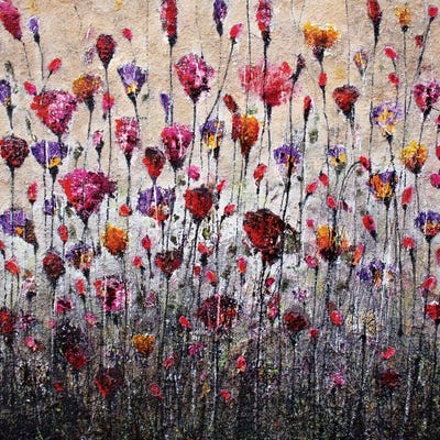 Purple Love And Poppies by Donatella Marraoni canvas print