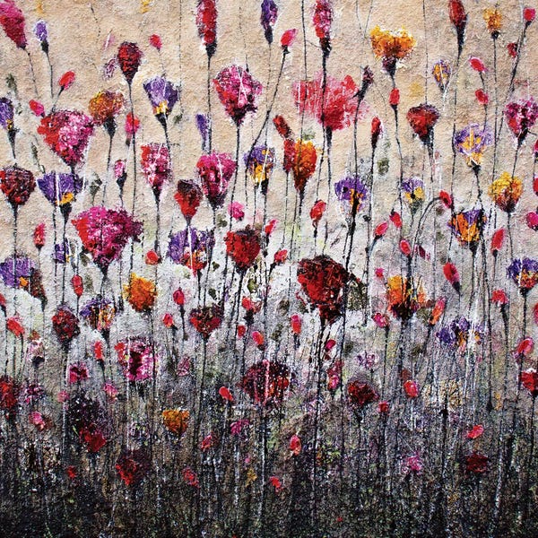 Donatella Marraoni: Purple Love And Poppies by Donatella Marraoni