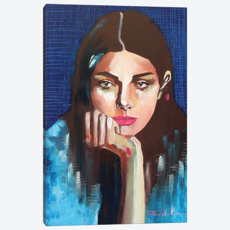 Portrait In Blue Canvas Print #DOM465} by Donatella Marraoni Canvas Wall Art