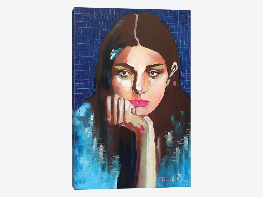 Portrait In Blue by Donatella Marraoni 1-piece Canvas Wall Art