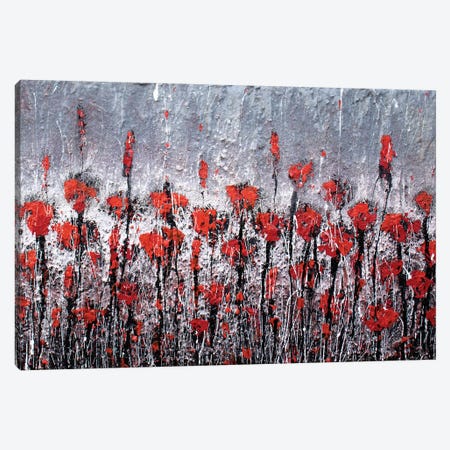 Red Love And Poppies Canvas Print #DOM48} by Donatella Marraoni Canvas Wall Art
