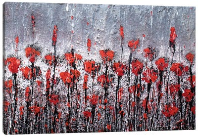 Red Love And Poppies Canvas Art Print - Donatella Marraoni