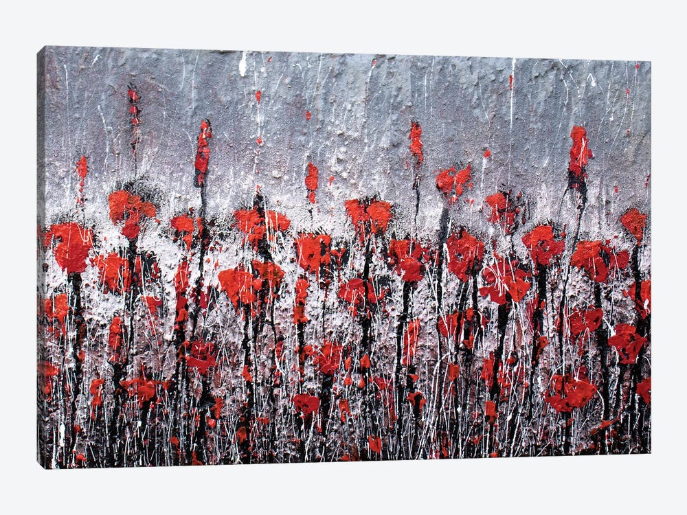 Red Love And Poppies by Donatella Marraoni 1-piece Art Print