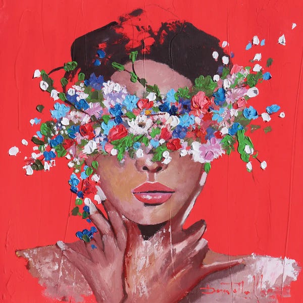 Donatella Marraoni: Woman With Flowers by Donatella Marraoni