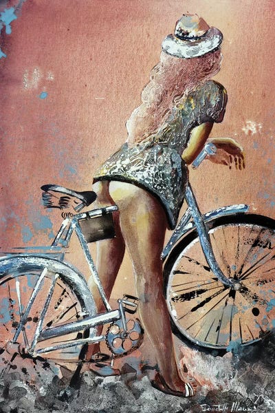 Bicycles: Woman With Her Hat...And Her Bike by Donatella Marraoni