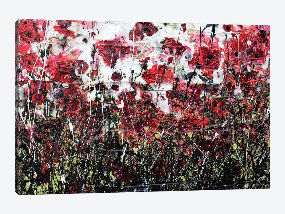 Black Poppies And Love by Donatella Marraoni 1-piece Canvas Print