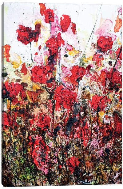 Pink Poppies...And Love Canvas Art Print - Donatella Marraoni