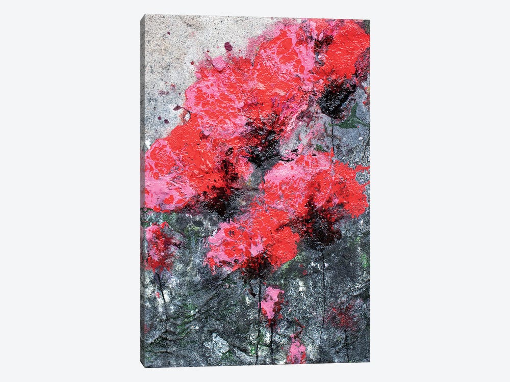 Pink Red Love And Poppies by Donatella Marraoni 1-piece Canvas Artwork