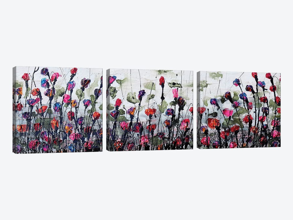 Fantatic Poppies by Donatella Marraoni 3-piece Art Print