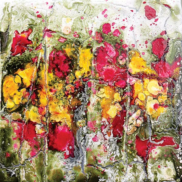 Donatella Marraoni: Poppies And Friends In Yellow by Donatella Marraoni
