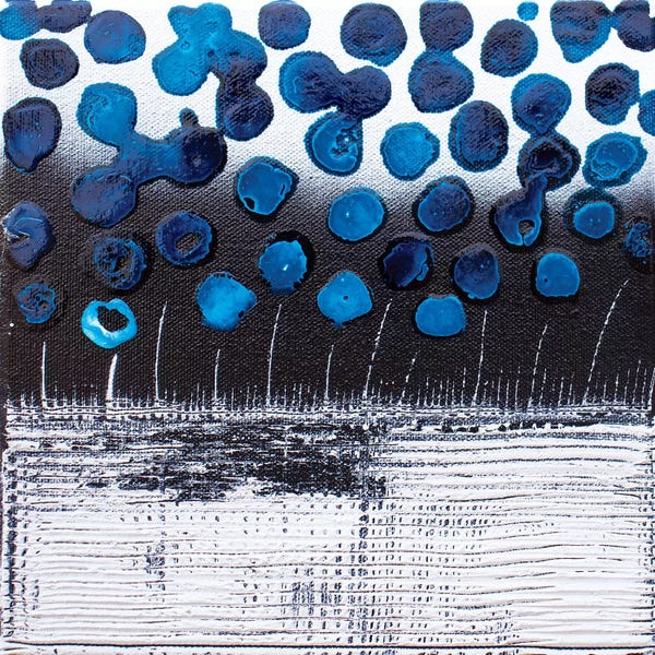 Black & White & Blue: Flowers II by Donatella Marraoni