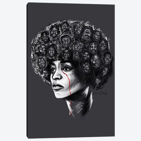 Angela Davis - Understands Canvas Print #DOO11} by Androo's Art Art Print