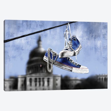 Blue Chucks And Pearls Canvas Print #DOO23} by Androo's Art Canvas Artwork