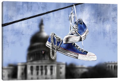 Blue Chucks And Pearls Canvas Art Print - Androo's Art