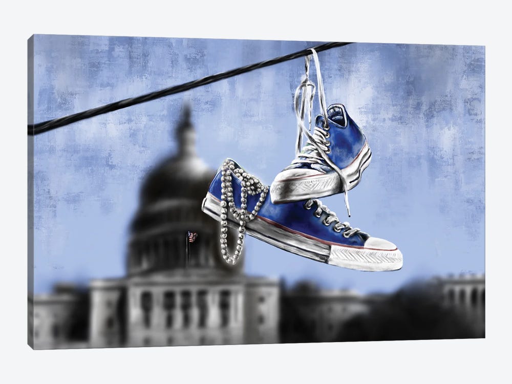 Blue Chucks And Pearls by Androo's Art 1-piece Canvas Print