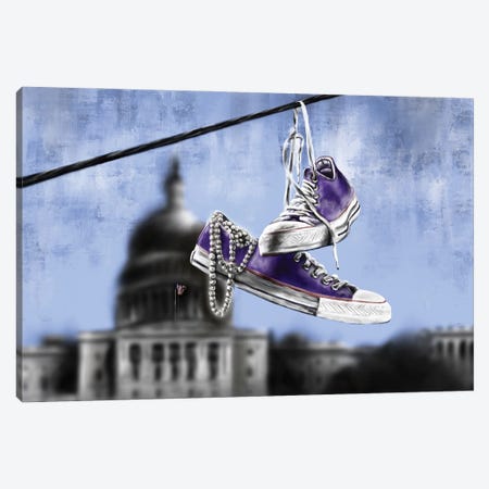 Purple Chucks And Pearls Canvas Print #DOO24} by Androo's Art Canvas Art Print