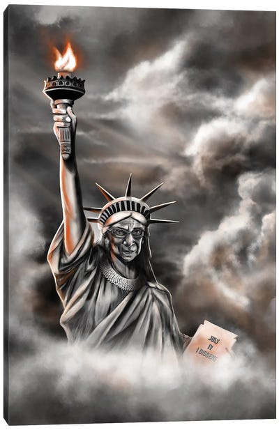 Ruth Bader Ginsburg - I Dissent Canvas Art Print - Statue of Liberty Art