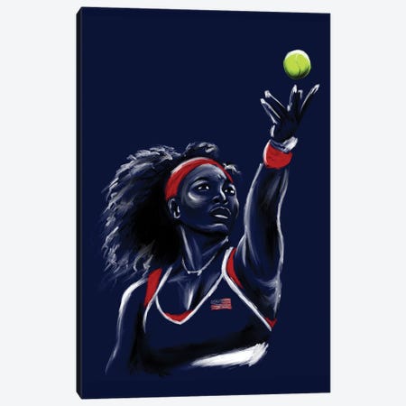 Serve Serena Williams Canvas Print #DOO27} by Androo's Art Canvas Art Print