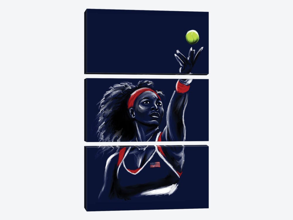 Serve Serena Williams by Androo's Art 3-piece Canvas Print
