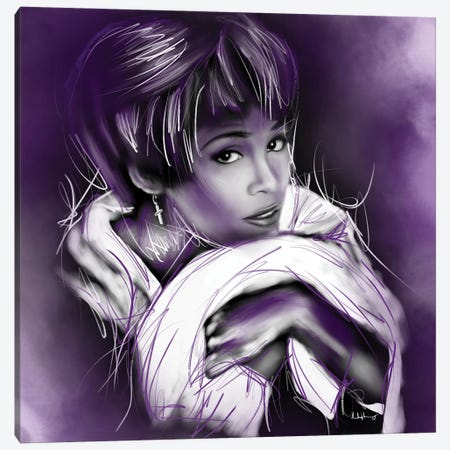 Whitney Houston Canvas Print #DOO29} by Androo's Art Canvas Wall Art