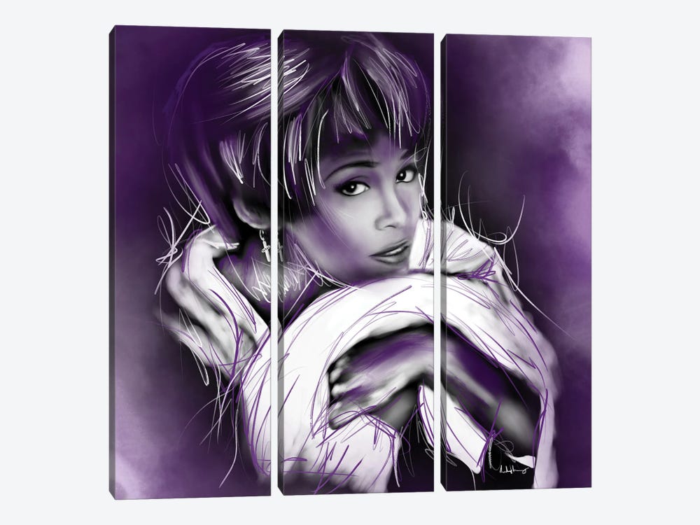 Whitney Houston by Androo's Art 3-piece Canvas Art Print
