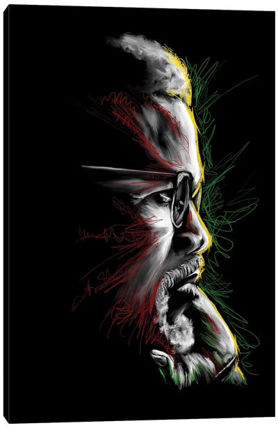 Thoughts Of Malcolm X Canvas Art Print - Androo's Art