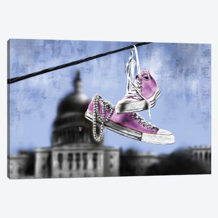 Pink Chucks And Pearls Canvas Print #DOO34} by Androo's Art Canvas Art