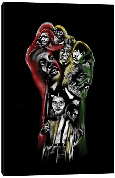 Knowledge Is Power - Fist Canvas Art Print - Black Lives Matter Art