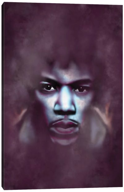 Purple Hazey Canvas Art Print - Jimi Hendrix