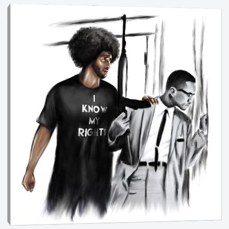 I Know My Rights - Colin Kaepernick Malcolm Canvas Print #DOO40} by Androo's Art Canvas Wall Art