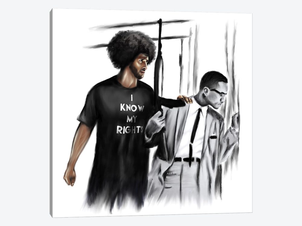 I Know My Rights - Colin Kaepernick Malcolm by Androo's Art 1-piece Canvas Wall Art