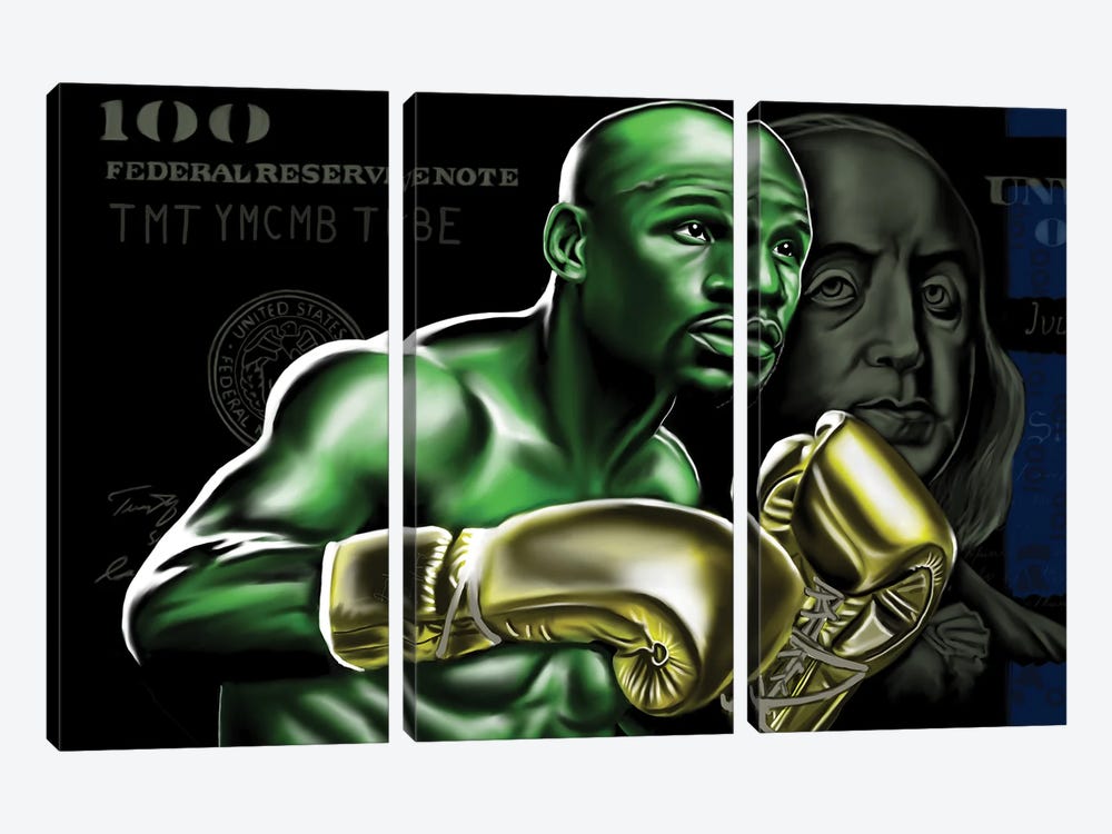 Floyd Mayweather-Money by Androo's Art 3-piece Canvas Art Print