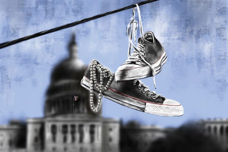 Gray Chucks And Pearls by Androo's Art wall art