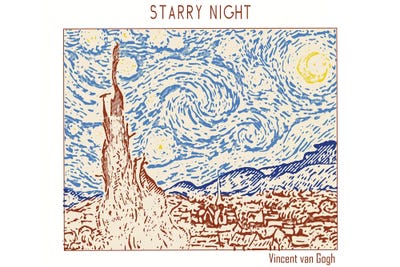 Doa Project - Steelpix Metal Wall Art: Starry Night – Vincent Van Gogh by Doa Project