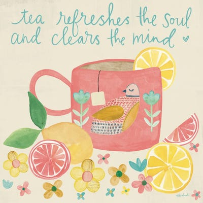 Katie Doucette - Canvas Prints: Tea Refreshes The Soul And Clears The Mind by Katie Doucette