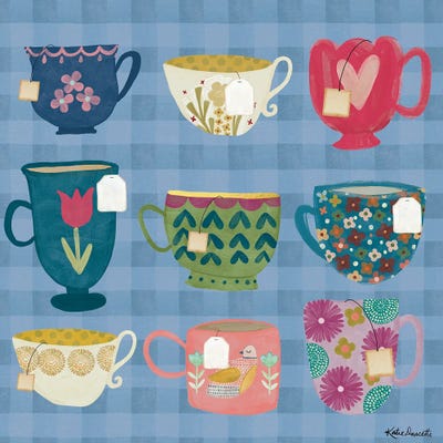 Canvas Art Prints: Tea Bag Teacups by Katie Doucette