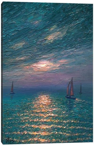 Emerald Sea Canvas Art Print - Current Day Impressionism Art