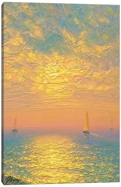 Rainbow Sea II Canvas Art Print - Lake & Ocean Sunrise & Sunset Art