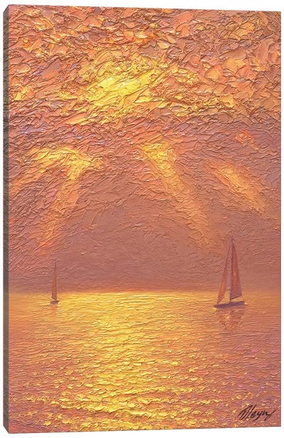 Sea LX Canvas Art Print - Lake & Ocean Sunrise & Sunset Art