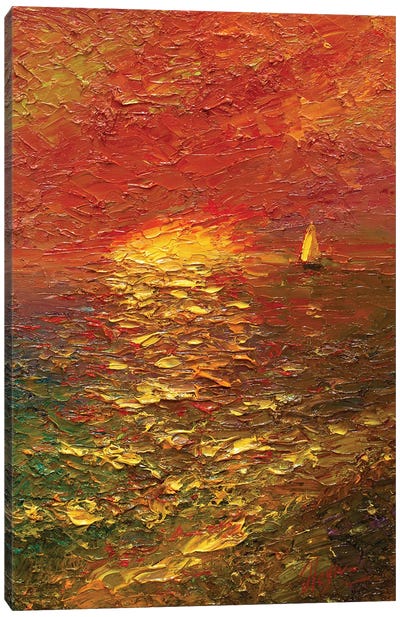 Rainbow Sea III Canvas Art Print - Lake & Ocean Sunrise & Sunset Art