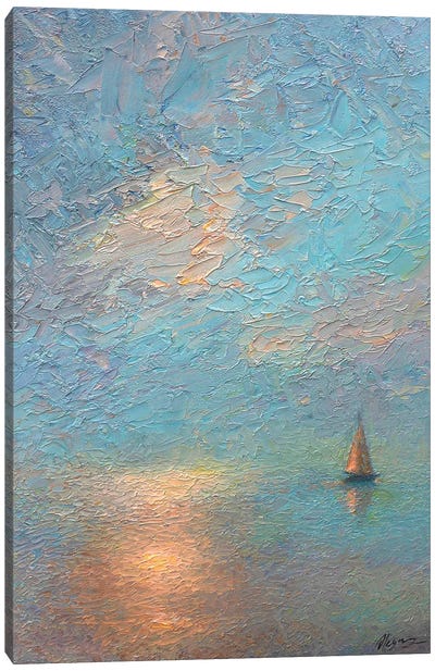 Misty River Canvas Art Print - Current Day Impressionism Art