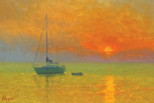 Ocean Sunrises & Sunsets: Golden Sunrise by Dmitry Oleyn