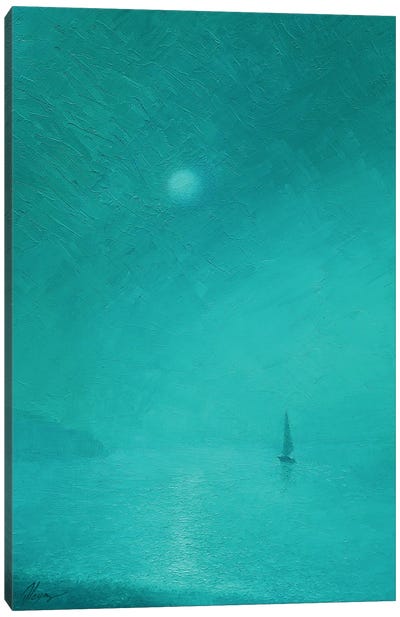 Full Moon Canvas Art Print - Mist & Fog Art