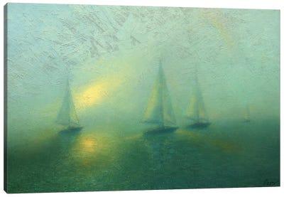 Foggy Regatta Canvas Art Print - Dmitry Oleyn
