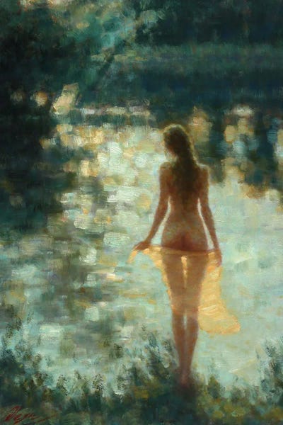 Illuminated Oil Paintings: Bather by Dmitry Oleyn
